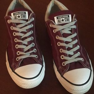 Maroon with a gray trim men’s converses.